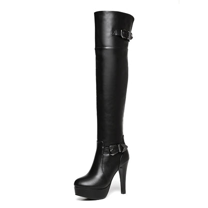 Waterproof platform 2023 spring new over-the-knee boots European and American style stiletto slim high-heeled shoes women's boots high-heeled shoes women's shoes 