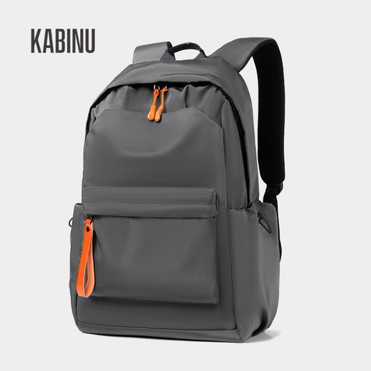 Kabinu new casual backpack 2023 Korean solid color washed business commuter computer backpack men's trendy student bag 