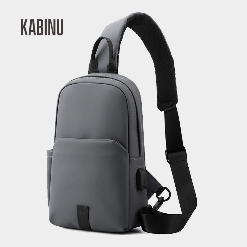 Kabinu new chest bag bag film business casual shoulder bag lightweight mobile phone bag usb student crossbody bag 