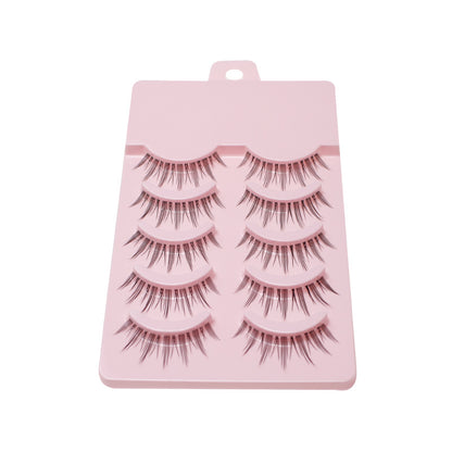 dingsen5 pairs of little devil natural fishing line false eyelashes with transparent stem one piece eyelashes LK01