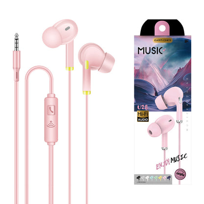 Baitong BET-11 ရောင်စုံ Intelligent Noise Canceling In-Ear 3.5mm Stereo Bass Headphones ဂျုံဝိုင်ယာထိန်းချုပ်မှုစက်ရုံနှင့်အတူ