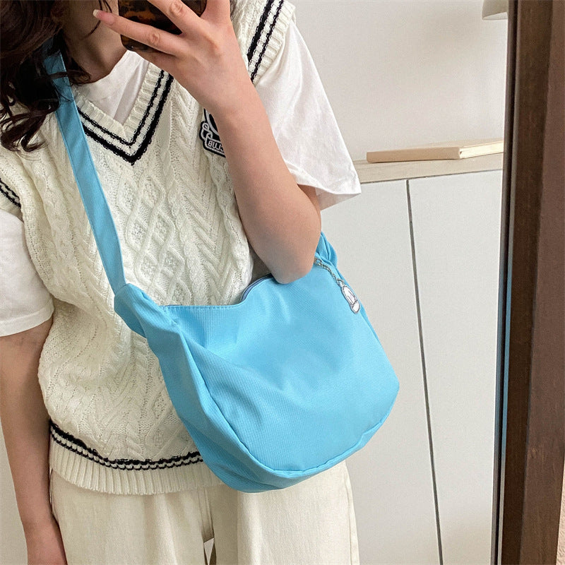 Korean version of the new candy-colored waffle literary cross-border student versatile simple daily ladies shoulder crossbody bag 