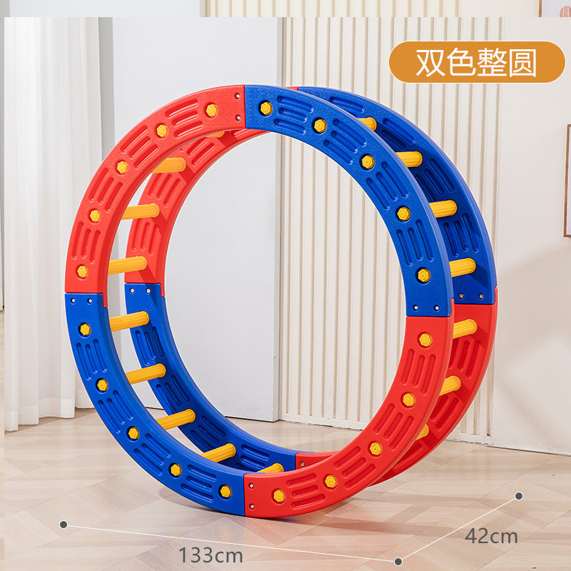 Outdoor sensory integration training equipment kindergarten 1/4 round indoor household children's body intelligence training plastic single-plank bridge 