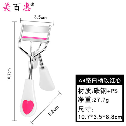 A4 chrome peach heart eyelash curler curling portable heart-shaped handle eyelash assistant beauty tool Yangjiang manufacturer wholesale 