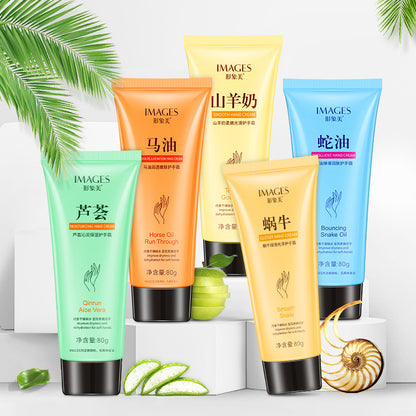 Image Meima Oil Hand Cream 80g Aloe Vera Goat Milk Rejuvenation Anti-Drying Peeling Hand Cream လက်ကား Antifreeze 