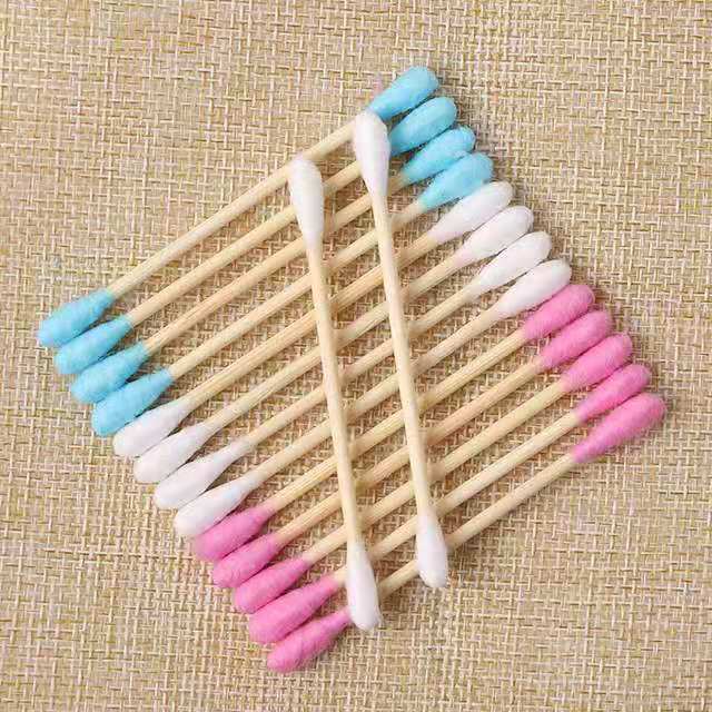 [Xinlemei] 500 five-pointed star boxed double-ended colored cotton swabs with pointed ends for makeup and cleaning household cotton swabs 