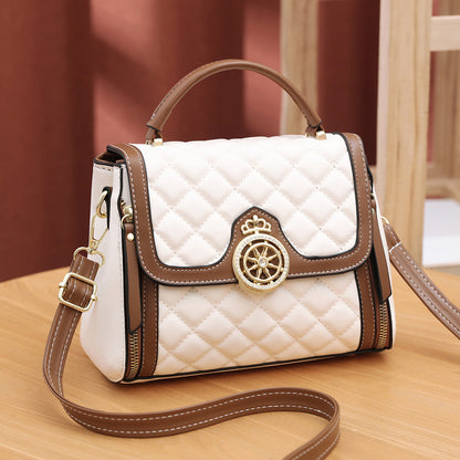 2022 Autumn and Winter New Women's Bag Shilairun Diamond Embroidery Thread Internet Celebrity Contrast Color Sweet Texture Western Style Crossbody Bag 