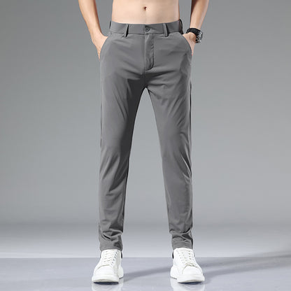 2023 Spring/Summer New Casual Pants Men's Straight Slim Four-way Elastic Non-ironing Trousers Youth Trendy Men's Pants Wholesale 