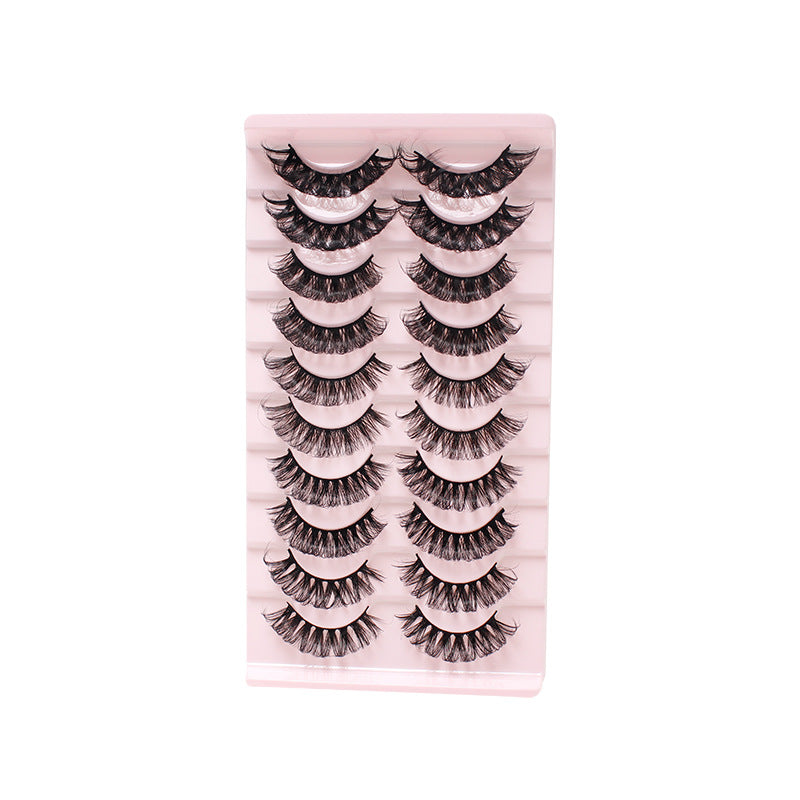 dingsen cross-border supply 10 pairs of mixed false eyelashes DD curling European and American thick eyelashes mixed eyelashes 