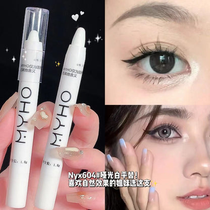 MYHO Lazy Silkworm Highlight Pen, Matte Pearlescent Silver, Brightening Eyes, Eye Shadow Stick, Pearlescent White Tear Eyes, Pure Desire Cross-border 