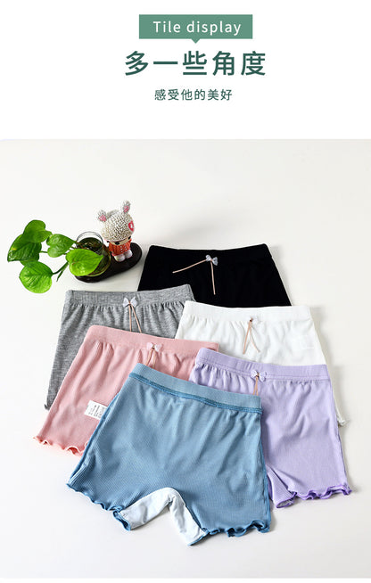 Girls' safety pants summer anti-light antibacterial pants ice silk modal children's inner shorts baby three-point pants 