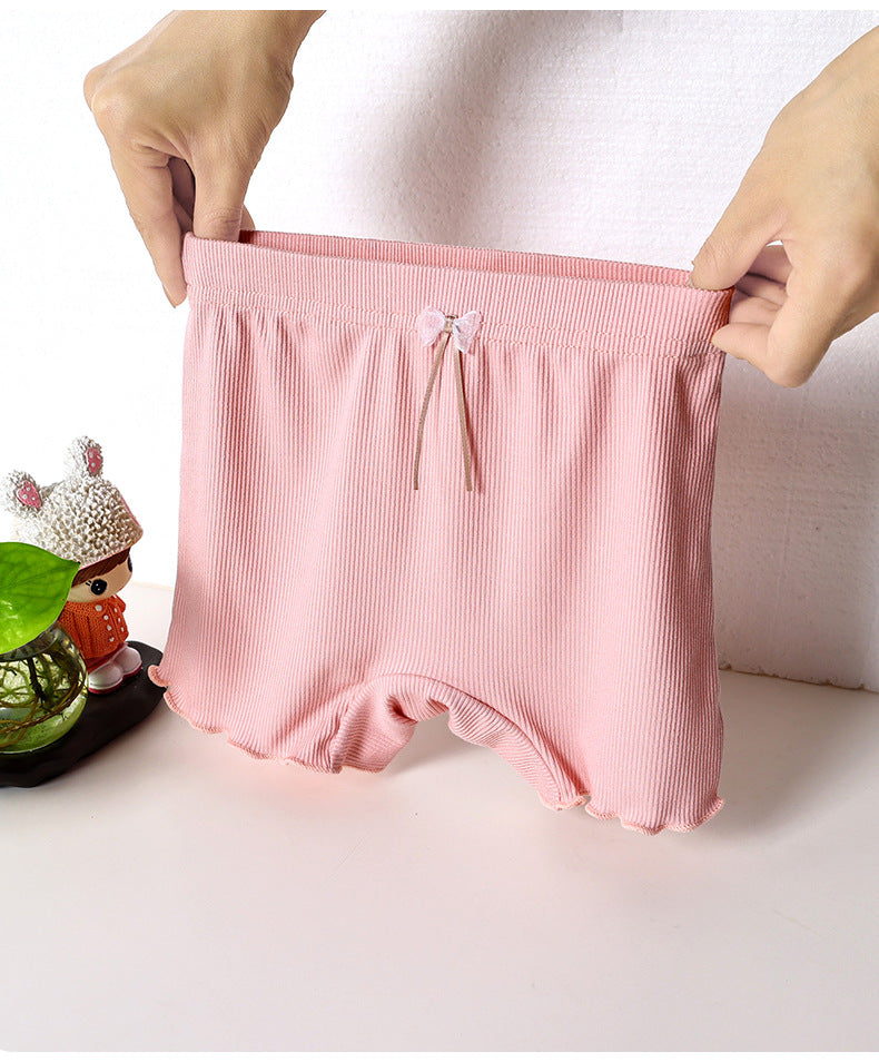 Girls' safety pants summer anti-light antibacterial pants ice silk modal children's inner shorts baby three-point pants 