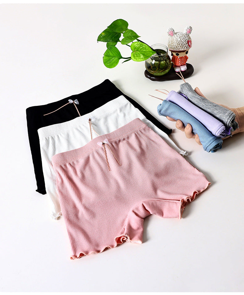 Girls' safety pants summer anti-light antibacterial pants ice silk modal children's inner shorts baby three-point pants 