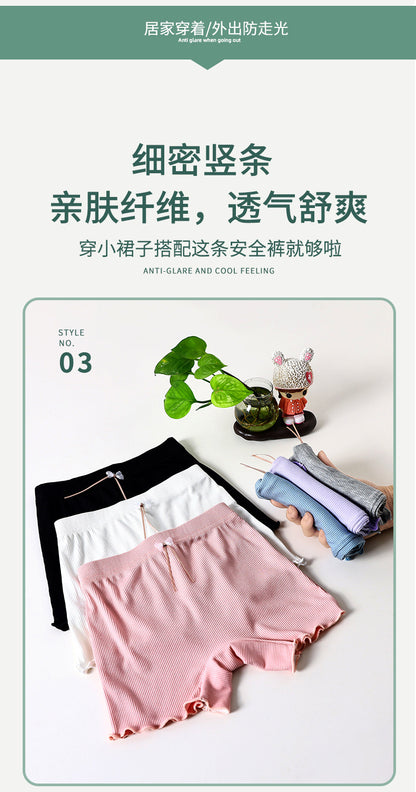 Girls' safety pants summer anti-light antibacterial pants ice silk modal children's inner shorts baby three-point pants 