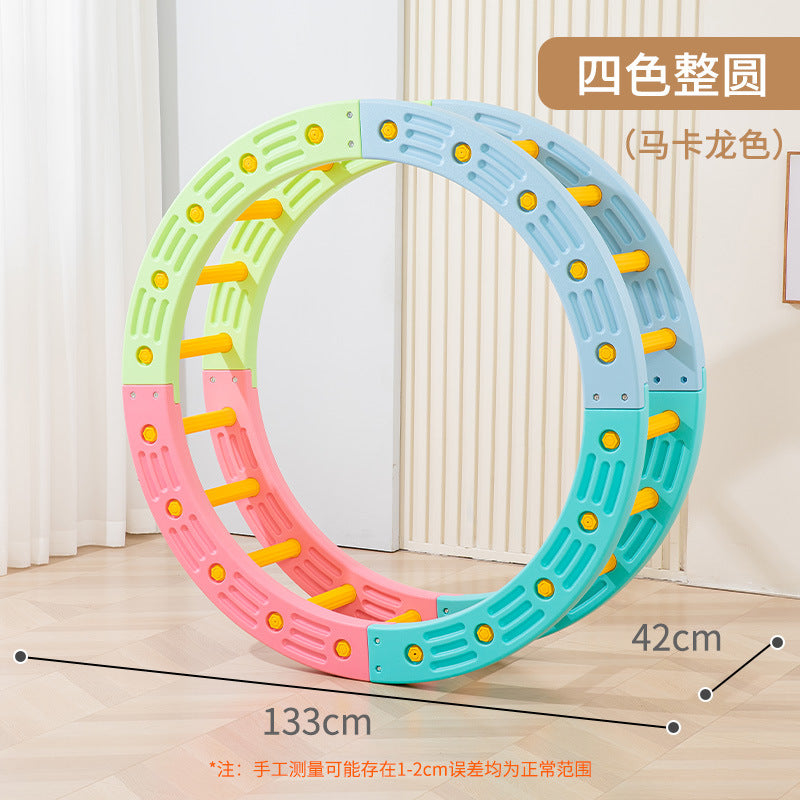 Outdoor sensory integration training equipment kindergarten 1/4 round indoor household children's body intelligence training plastic single-plank bridge 