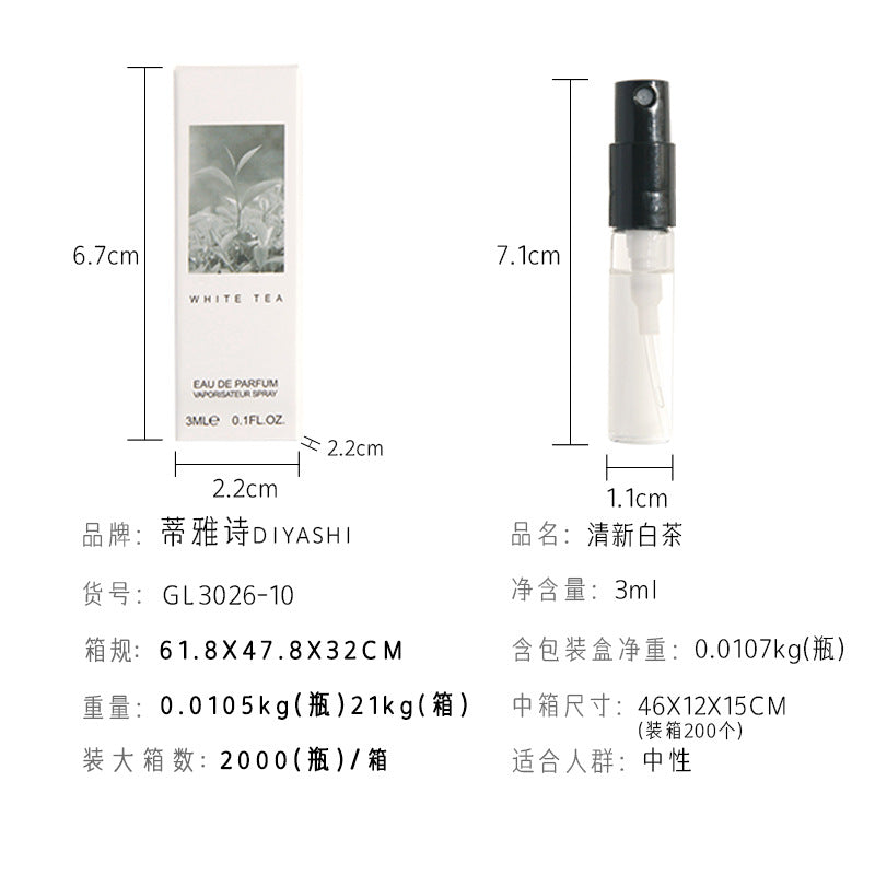 Internet celebrity with the same fragrance 3ml trial perfume women's perfume q version test tube perfume sample wholesale replacement for big-name perfume 