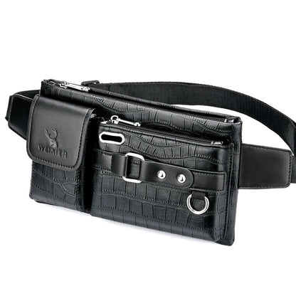 Men's Fashion Retro Mobile Phone Waist Bag Outdoor Men's Messenger Chest Bag Waterproof Texture Cashier Waist Bag Commuting