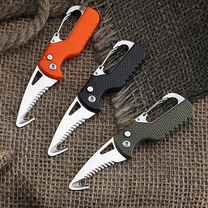 Portable multi-functional express parcel opener keychain serrated hook portable package opening tool mini box opener 