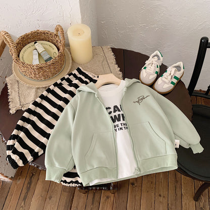 Bangcheng children's clothing 2024 boys' jacket spring new style cardigan top embroidered letters children's jacket trend G0013 