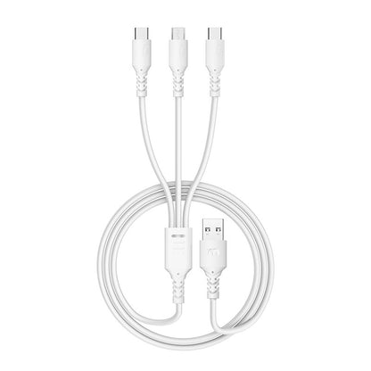 Baitong X16 one-to-three 6A fast charging cable suitable for iPhone8 Android Type-C mobile phone 3 in 1 charging data cable 