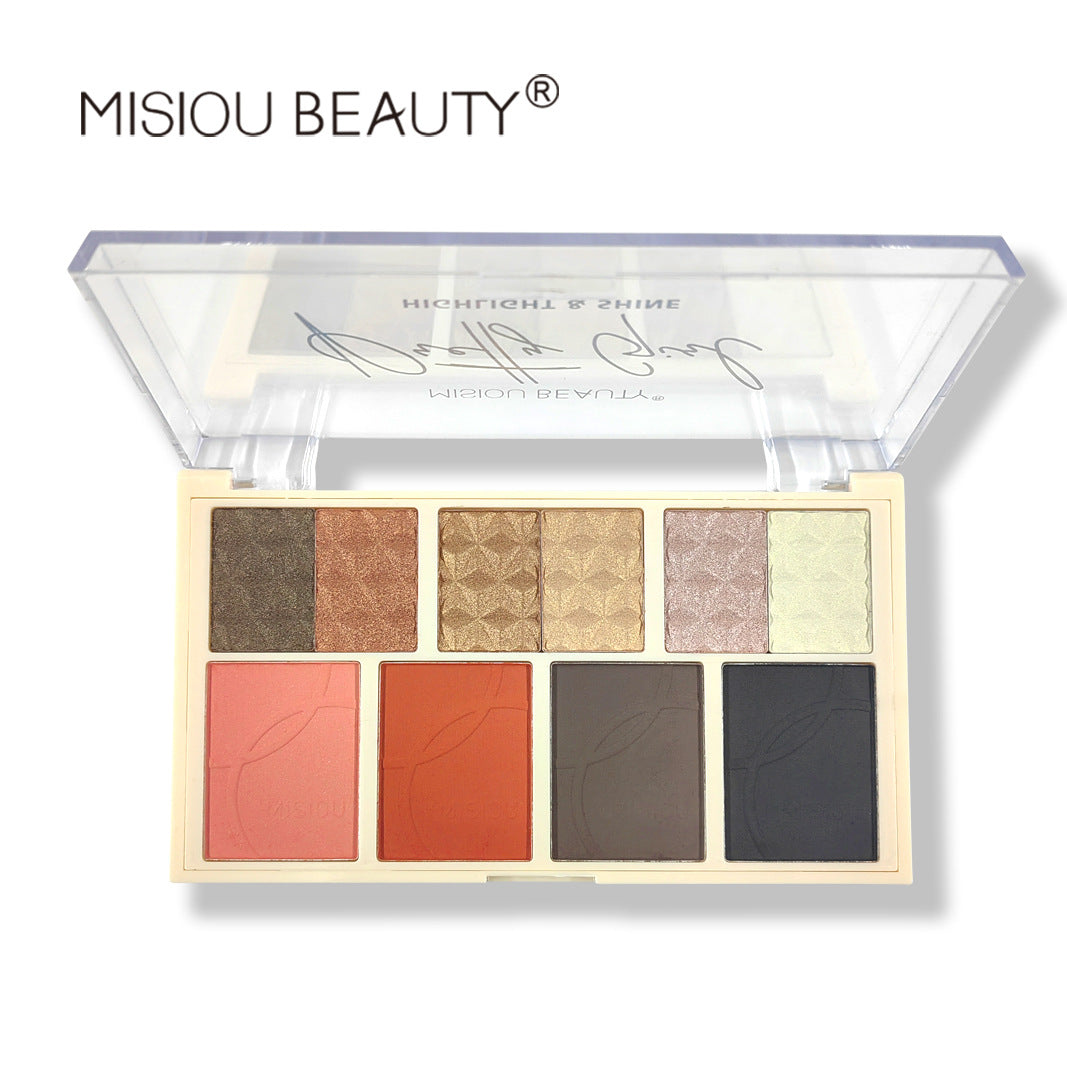 MISIOU BEAUTY cross-border makeup ten-color earth-tone eyeshadow palette wholesale new eyeshadow 