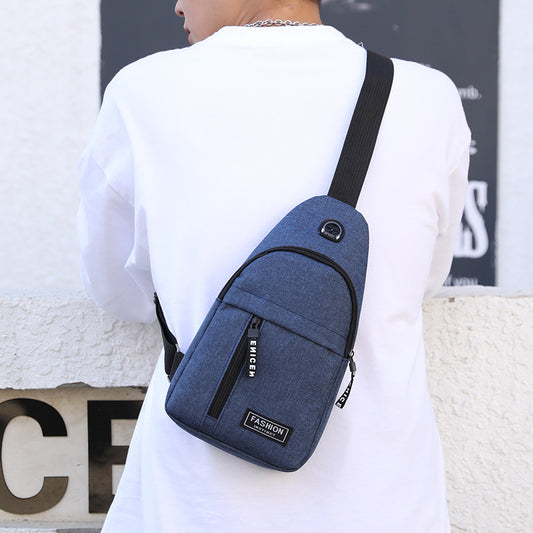 New Men's Chest Bag Trendy Contrast Color Shoulder Bag Casual Korean Crossbody Bag Versatile Chest Crossbody Backpack Wholesale 