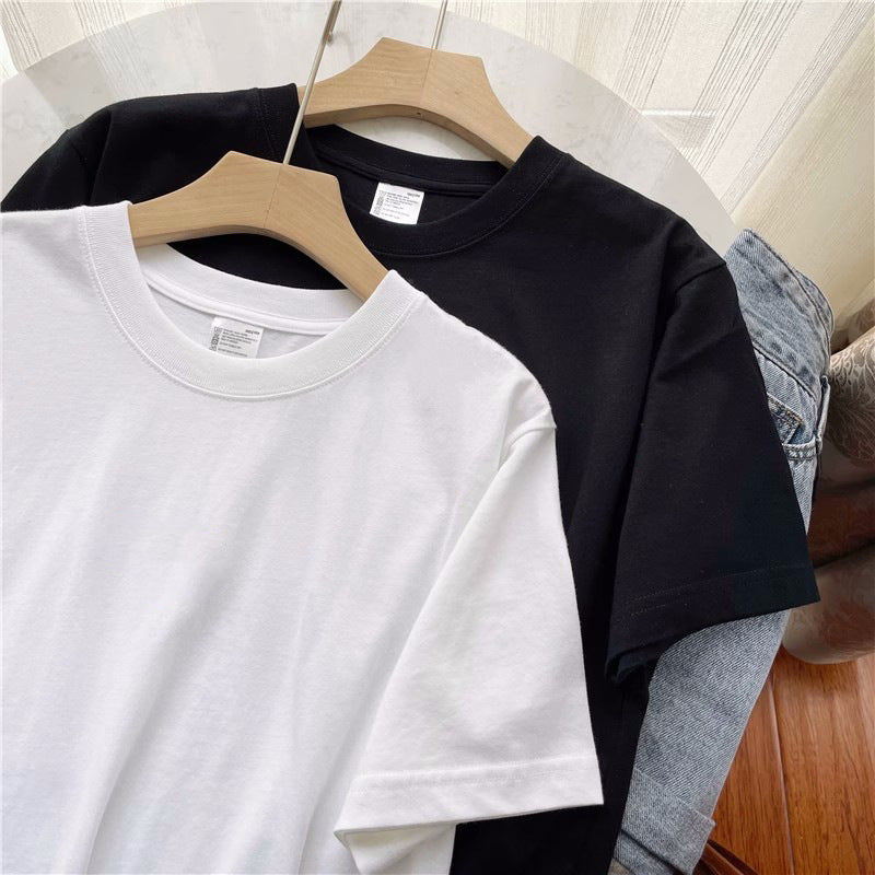 2023S new basic short-sleeved men and women with the same style couple American loose simple letter printing casual summer t-shirt 