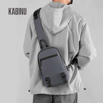 Kabinu new chest bag bag film business casual shoulder bag lightweight mobile phone bag usb student crossbody bag 