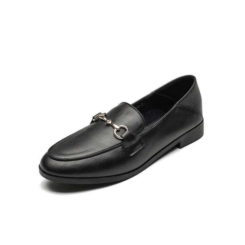 Grape Mom Studiolee Noble Horsebit Flat Bottom British Style Slip On Loafer သားရေဖိနပ်လေးများ အမျိုးသမီးများ နွေရာသီနှင့် ဆောင်းဦးရာသီ 