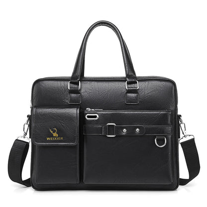 Men's Business Bag Large Capacity Retro Tote Bag Men's Laptop Bag Waterproof Wear-resistant Briefcase 