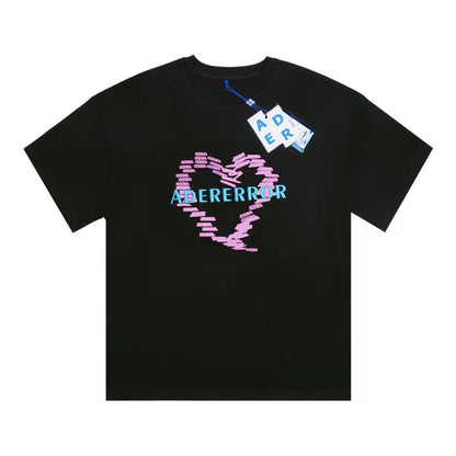 2023 ADER spring and summer new letter love embroidery loose round neck couple T-shirt niche trend short sleeves 