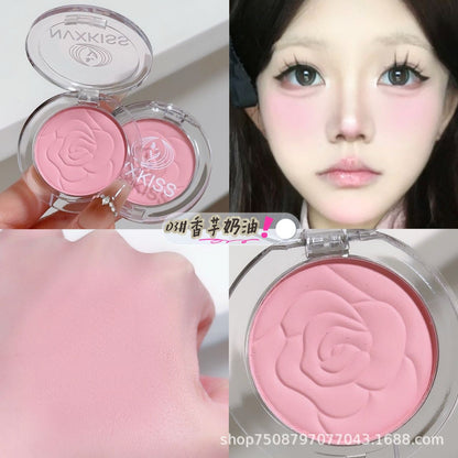 Wholesale vitality girl blush face brightening color nude makeup natural matte long-lasting net red rouge monochrome blush 