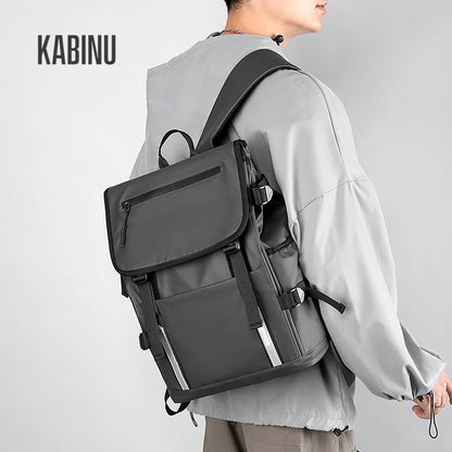 Kabinu casual backpack reflective strips Oxford cloth business computer bag middle school student school bag simple outdoor backpack 