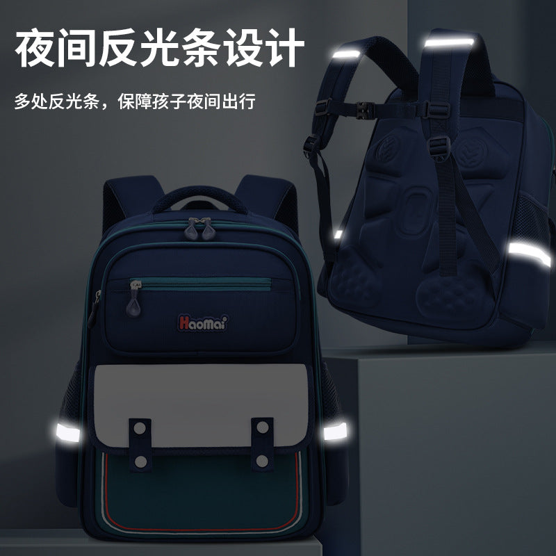 New style primary school students boys and girls large-capacity 1-6 grade schoolbag to reduce the burden waist protection 6-12 years old British backpack 