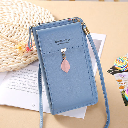 2022 New Mobile Phone Bag Korean Style Fashion Large Capacity Double Wall Wallet Multi-Function Ladies Messenger Bag 