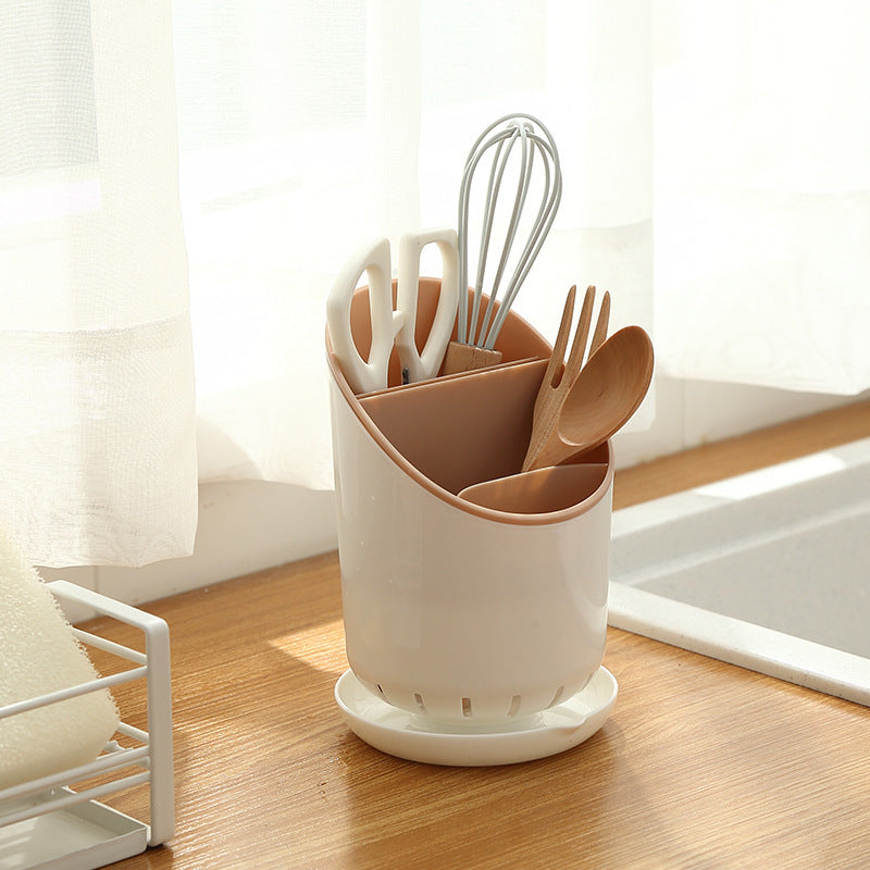 Removable plastic double-layer drain chopstick holder spoon storage chopstick cage kitchen storage rack chopstick tube chopstick cage 