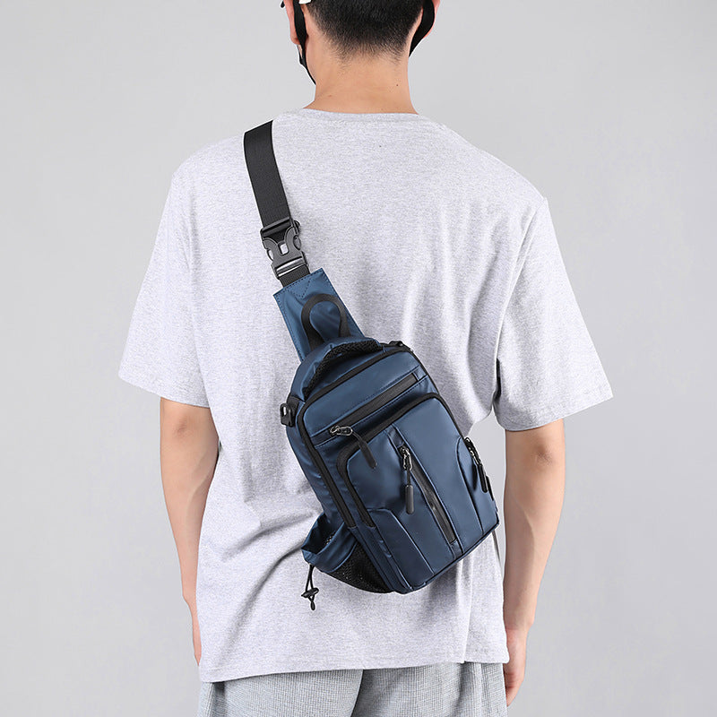 Men's Fashion Messenger Bag Multi-modal Backpack Men's Shoulder Bag Sports Chest Bag Portable USB Charging Chest Bag 