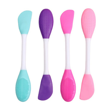 Double-headed silicone mask brush to clean pores, cleansing brush, mud film smearing mask brush, beauty tool manufacturer wholesale 