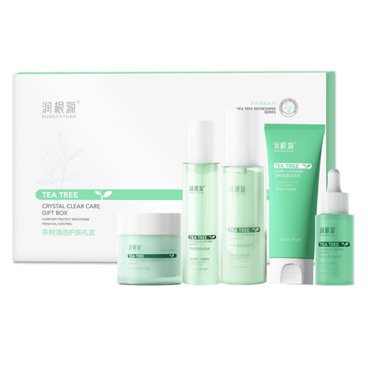 Moisturizing root tea tree clear skin care gift box နွေရာသီတွင် ဝက်ခြံအမာရွတ်များကို ပျောက်ကင်းစေကာ ဝက်ခြံများကို ဖယ်ရှားပေးကာ အစိုဓာတ်ထိန်းပေးကာ အဆီပြန်ခြင်းကိုလည်း ထိန်းပေးပြီး ဝက်ခြံများကို ဖယ်ရှားပေးပါသည်။ 