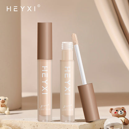 HEYXI Han Yuanxi Moisturizing Concealer and Correcting Liquid Foundation Covers Spots, Acne Marks, Dark Circles, Does Not Easily Take Off Makeup 4ML 