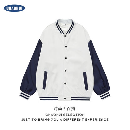 2022 American trendy brand threaded jacket men's casual jacket student men's and women's thin section motorcycle baseball uniform Guangzhou 