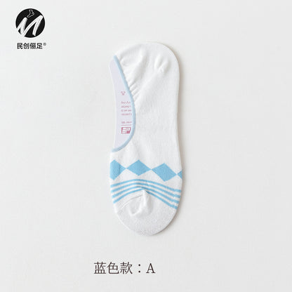 Invisible socks women's non-slip and shallow mouth spring and summer thin cotton Japanese summer women's socks boat socks women 