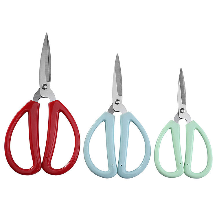 Stainless steel household scissors red handle large red paper-cut student small office stationery handmade tailor civilian scissors 