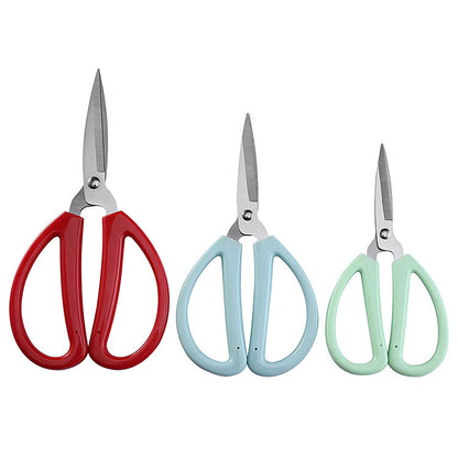 Stainless steel household scissors red handle large red paper-cut student small office stationery handmade tailor civilian scissors 