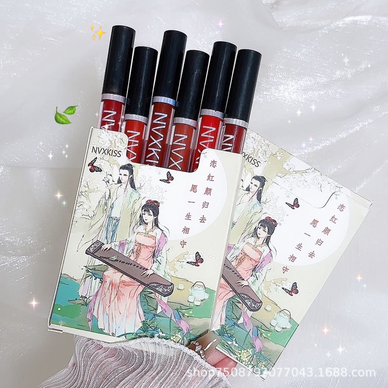 [Diewu Yanfei] 6-pack Chinese style lip glaze set matte long-lasting ancient style student lipstick wholesale 