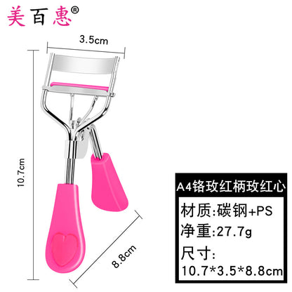 A4 chrome peach heart eyelash curler curling portable heart-shaped handle eyelash assistant beauty tool Yangjiang manufacturer wholesale 