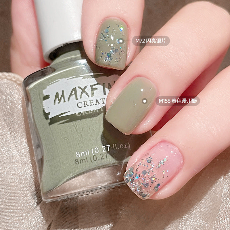 Maxfine water-based nail polish can be peeled off without baking, naturally quick-drying, not easy to fade, long-lasting and bright, one piece drop shipping 