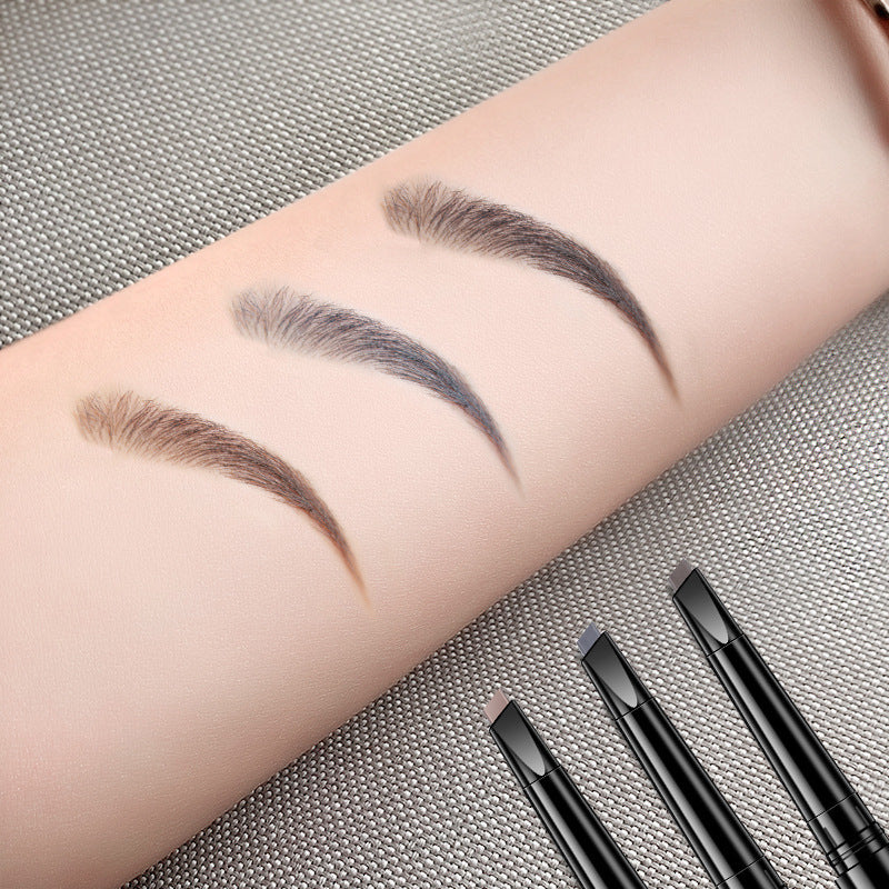 2024 New Double-Head Eyebrow Pencil Waterproof and Sweatproof Natural Ultra-fine Automatic Non-smudge Makeup Cross-border Live Broadcasting