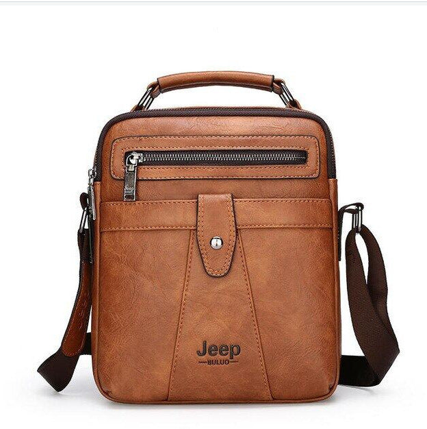 European and American foreign trade business men's bag men's shoulder bag large-capacity handbag vertical briefcase soft leather men's messenger bag 