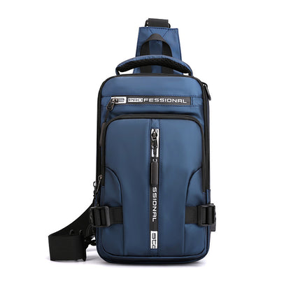 Cross-border exclusive for new men's multi-function chest bag fashion casual shoulder Messenger bag waterproof space cloth small backpack 